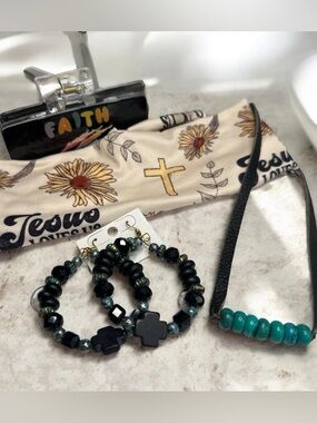 Faith-Inspired Hair Accessories and Jewelry Set of 4